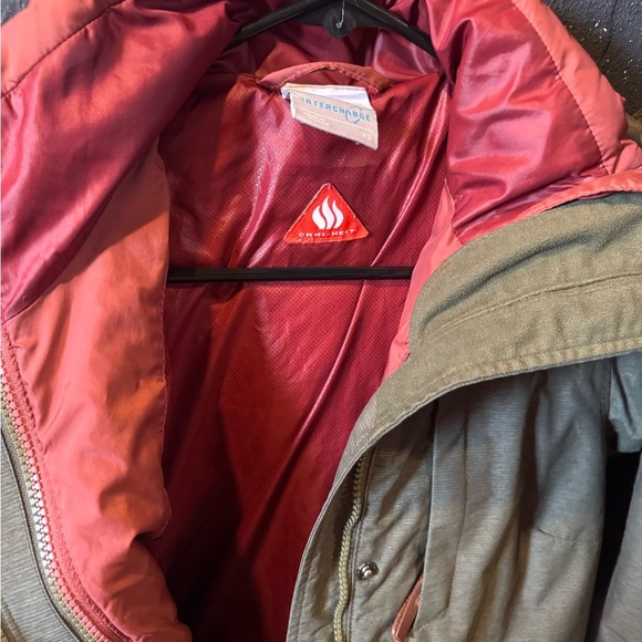 Columbia Green and Burnt Orange Interchnage Ski Snow Jacket Weather-Resistant - Picture 3 of 6